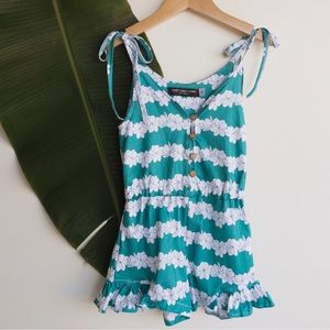 Sweet Sweet Honey Teal Romper